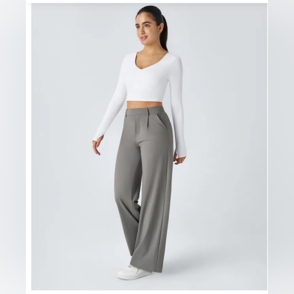 🩶🪷 Halara 🪷🩶 Flex™ High Waisted Pocket Straight Leg Work Pant Silent Storm M